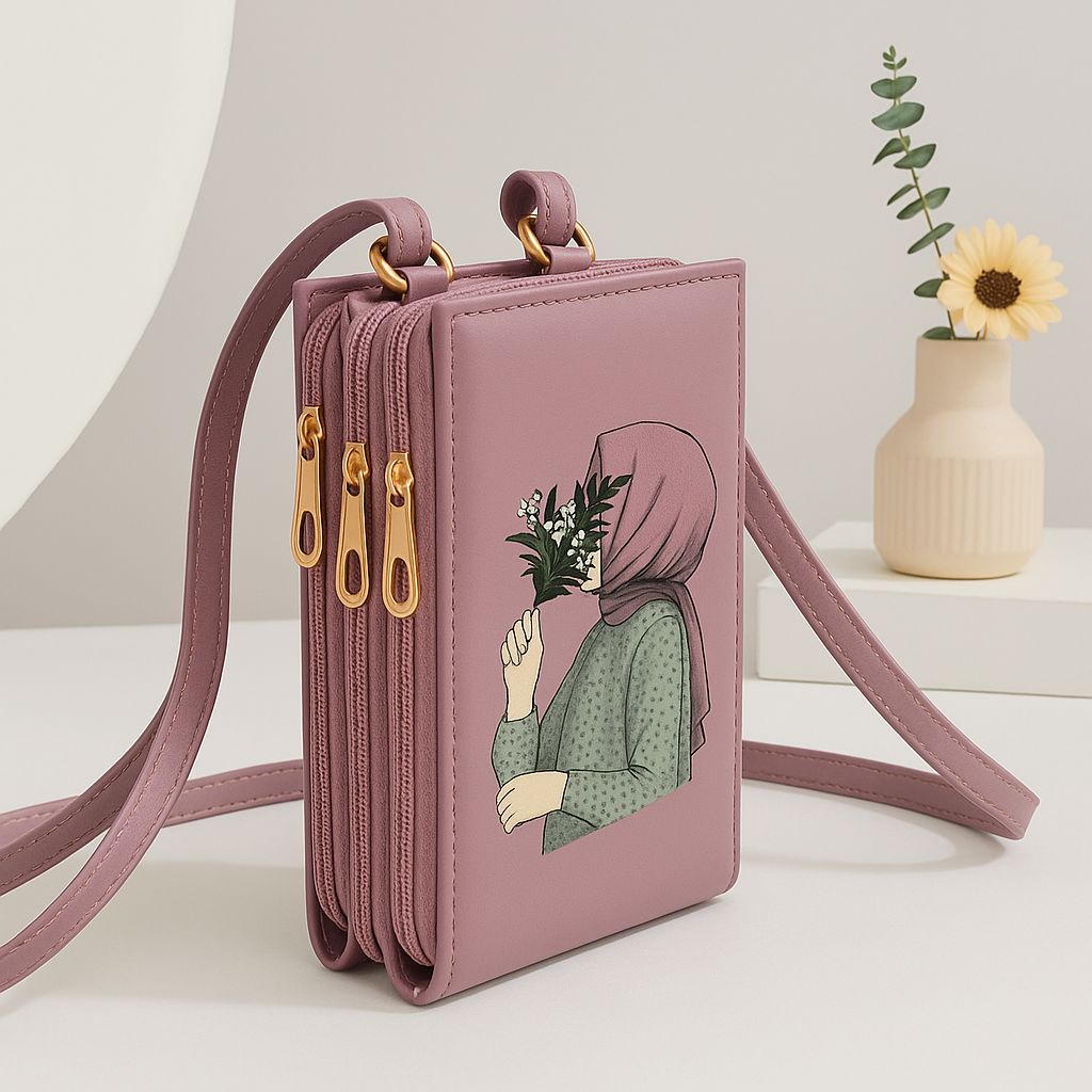 Elegant Mauve Crossbody Hijab Girl Bag