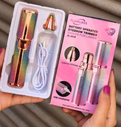 2-in-1 Electric Eyebrow Trimmer & Facial Hair Remover for Women