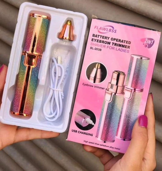 2-in-1 Electric Eyebrow Trimmer & Facial Hair Remover for Women