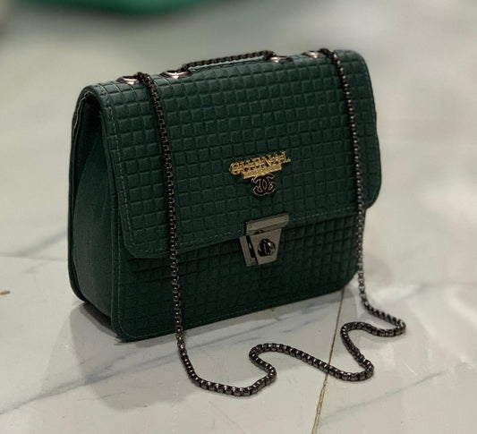 Luxury Quilted Chain Shoulder Bag – Emerald Green