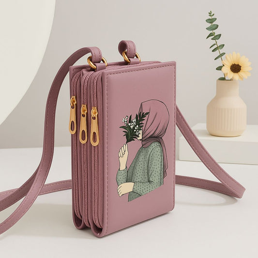 Elegant Mauve Crossbody Hijab Girl Bag