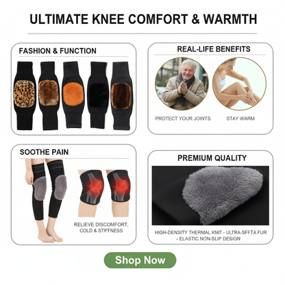 Full Wool Cashmere Warm Knee Pads 2 Pcs Super Elastic Knees Sleeves Support Protector